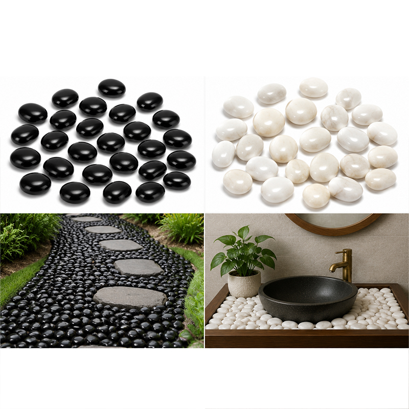 Beyaz ve Siyah Cilalı Nehir Ta - Aquarium Planting Ideas incelemesi ve fiyatı